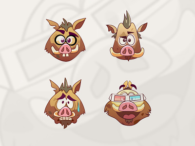 Hogs emoticons application artua character design emoji emoticon hog icon icon design illustration ios pig roar ui