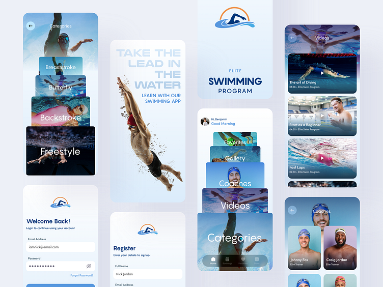 Swimming Training App by Taha Mak on Dribbble