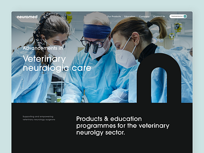 Neuromed | Website - Homepage dark theme design homepage id30 neurology neuromed shopify surgeon surgery swiss design ui ux vet veterinary web web design website