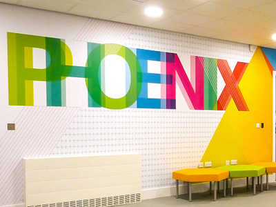 Phoenix Wall Graphic brand language branding environmental graphic graphic design interior fit out typography wall graphic