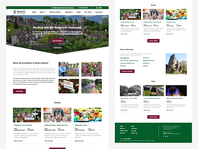 BNTC: Homepage council green purple town ui website