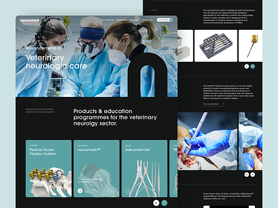 Neuromed | Website - Homepage dark theme design id30 neurology neuromed shopify surgeon surgery swiss design ui ux vet veterinary web web design website