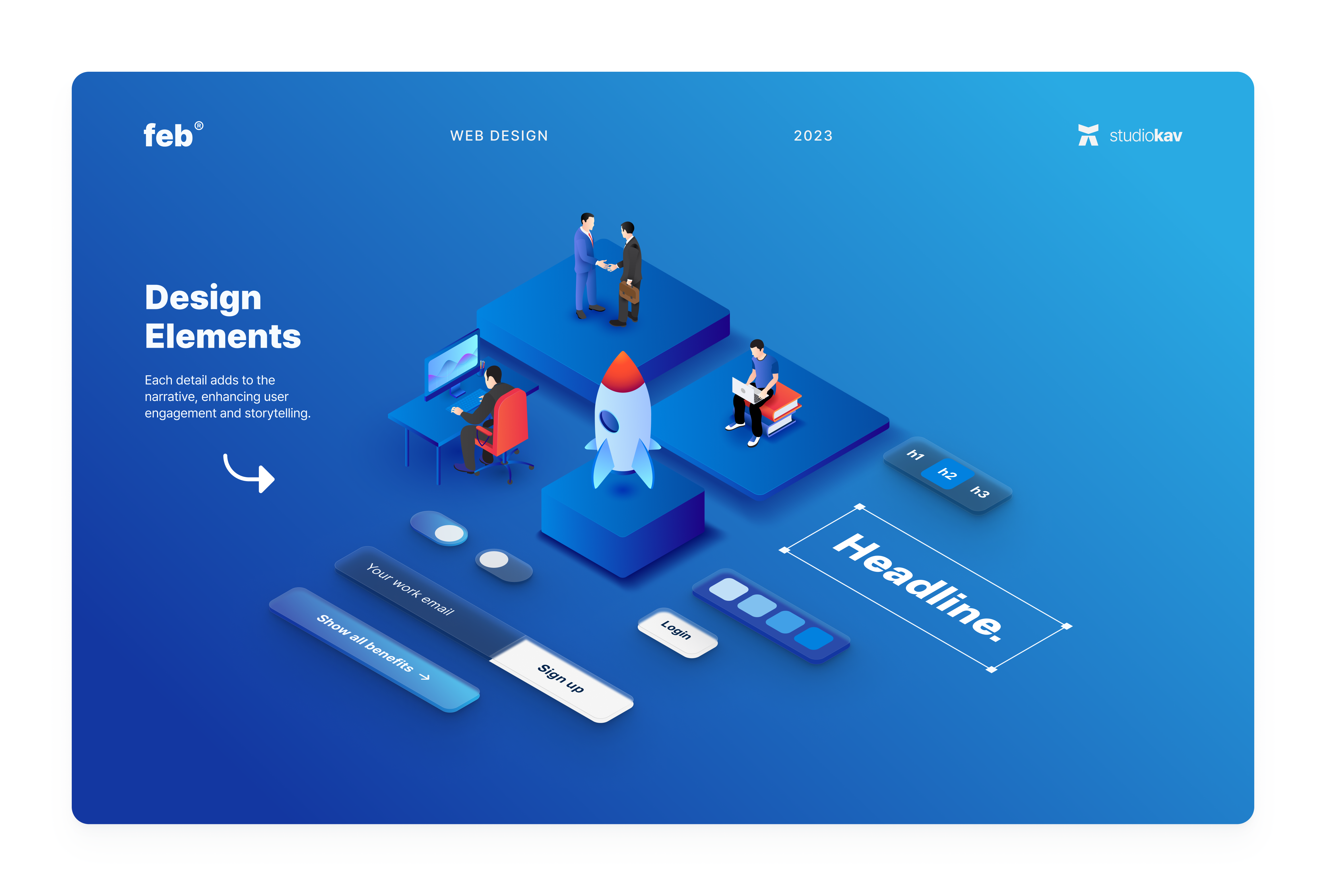 FEB | Free Employee Benefits 3d 3d illustration blue clean gradient graphic design modern professional ui ux web design website