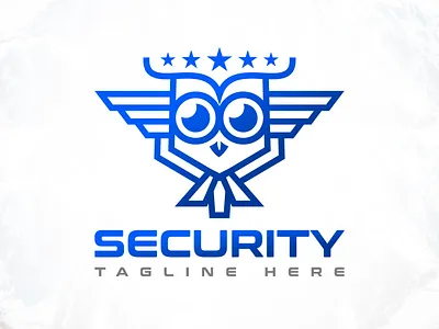 Defense Owl Bird Security Logo Design digital