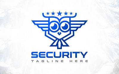 Defense Owl Bird Security Logo Design digital