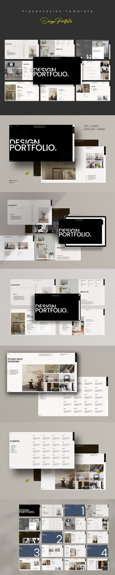 Design Portfolio Presentation Template brand branding clean corporate design graphic design guideline illustration logo minimal portfolio