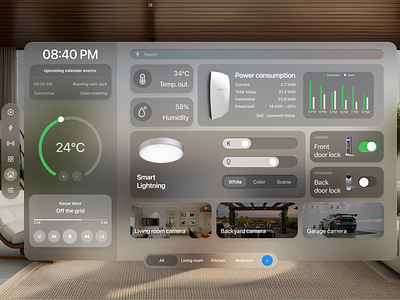 Vision OS - Smart home app apple apple vision pro ios mac managment smart home ui design vision vision os vision os design