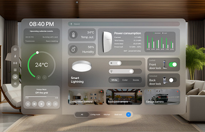 Vision OS - Smart home app apple apple vision pro ios mac managment smart home ui design vision vision os vision os design