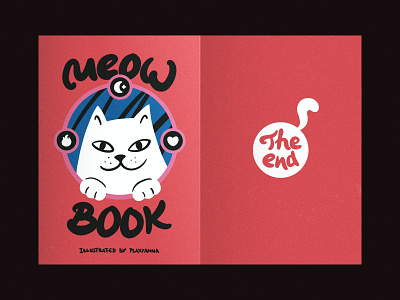 Meow Book book cat digital print fish graphic design illustration kitty love meow mountain party print printing procreate riso risograph risography skate story zine