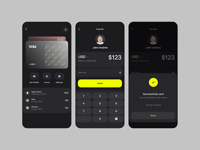 Banking App #3 android banking dark finance ios minimalism mobile money ui ux