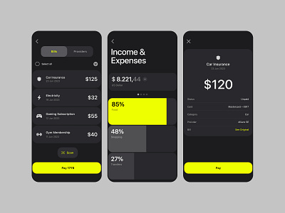Banking App #2 android banking dark finance ios minimalism mobile money ui ux