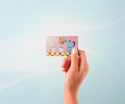 Custom credit card design colorful illustration