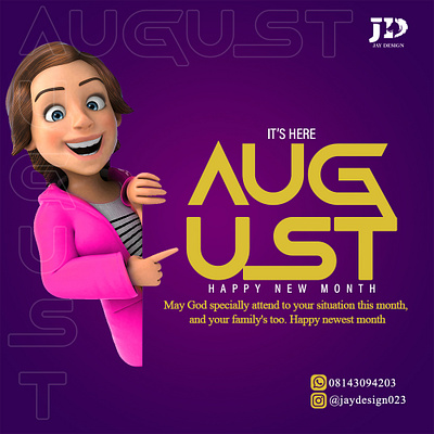 August branding design graphic design illustration logo social media post design typography