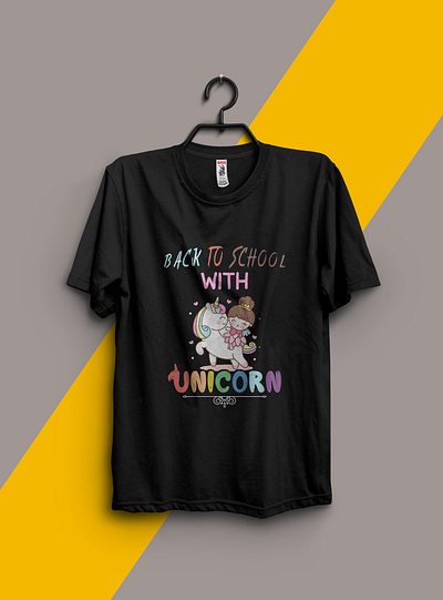 Back to school with unicorn t shirt design. back to school back to school t shirt branding design graphic design high quality illustration kid kids typography unicorn unicorn t shirt design vector