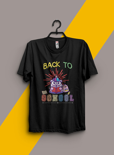 Back to school with unicorn t shirt design. back to school back to school t shirt branding design graphic design high quality illustration kid kids typography unicorn unicorn t shirt design vector