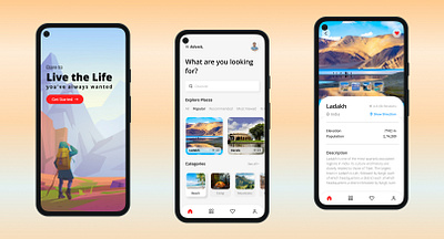 Wander Travel App android app design designs figma mobile app photoshop travel travel app travelling ui uiux user experience user interface ux wanderer