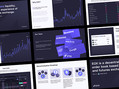 EOX - Pitch Deck 3d branding chart crypto data representation deck design editorial exchange finance flat graphic design graphs illustration layout model pitch deck ui