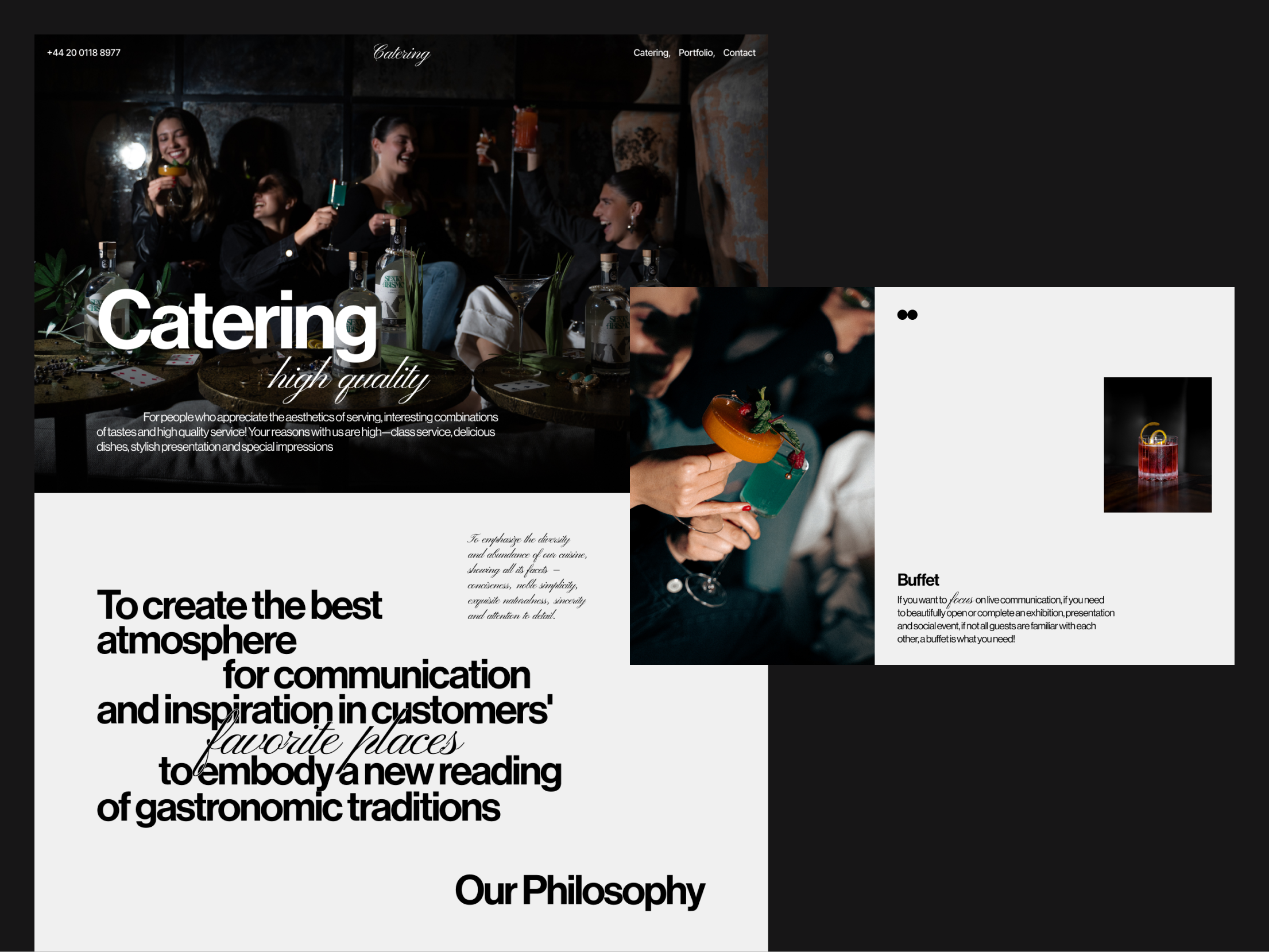 Catering Website aesthetics animation branding buffet catering corporate corporate website freelancer gastronomic inspiration master minimalism new popular ui ux website