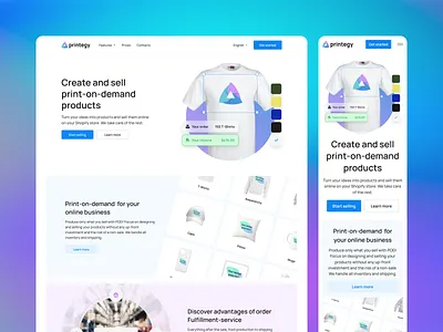Printegy: Main Page app design figma landing landing page mobile design promo promo page ui user experience user interface ux web design
