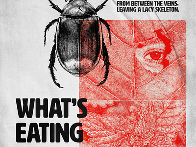 What's Eating You? beetle black branding depression design hand drawn illustration ink drawing layout logo red red ink sean quinn sean quinn studio skeleton tote typography white