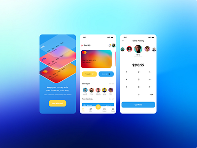 Bankly : UX/UI-Design Banking App app bank blockchain design finance fintech illustration typography ui ux