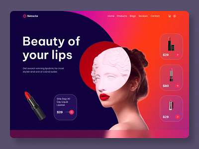 Beauty products Web Concept animation beauty cosmetics design graphic design html illustration makeup product retail sem seo social media typography ui uiux ux uxui vector web design