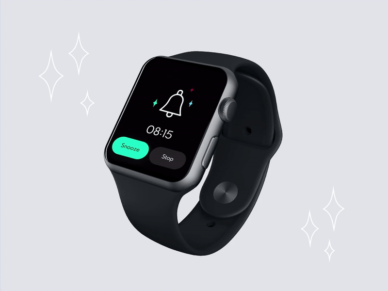 Alarm Smart Watch GIF alarm animation apple apple watch design figma figmadesign gif icon illustration interface minimalistic modern simple smart watch ui watch