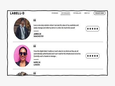 LABELL-D CONSUMER REVIEW PAGE DESIGN consumer design landing page web web design