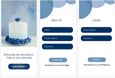 Cakes App graphic design ui ux