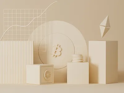 Finary - 3D scene 3d bitcoin c4d chart crypto design ethereum redshift set design ui