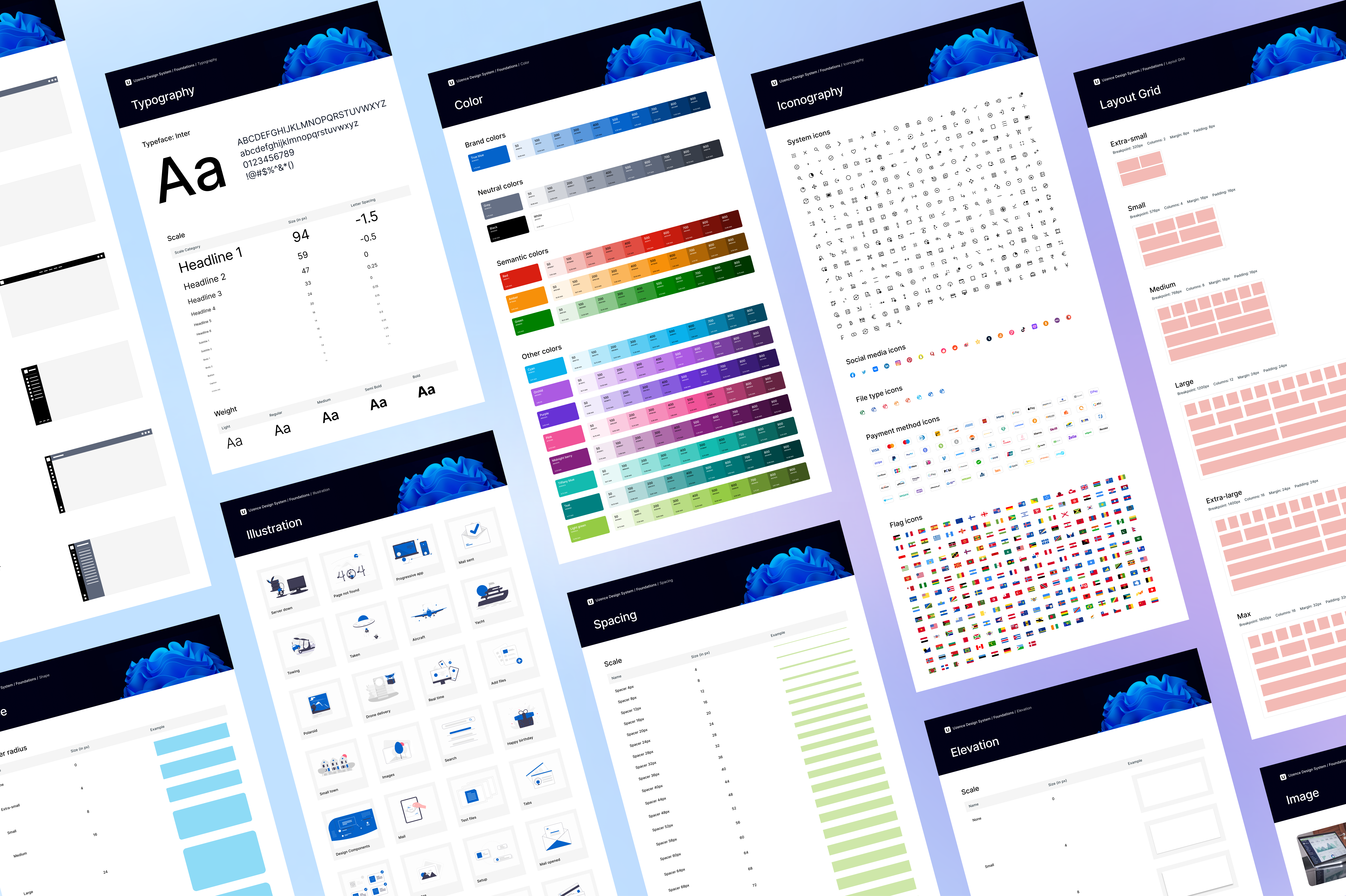 Design System Foundations | Uzence app branding color creativity design design system figma font grid icon illustration innovation type typography ui ui design uidesign uiux ux web