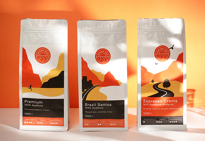 Coffee brand visual identity branding design graphic design illusration illustration logo package design vector