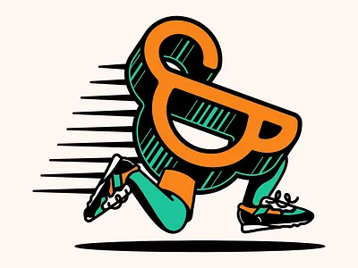 Ampersand Runner ampersand cardio club coffee coffee shop cup design fitness fort worth illustration illustrator merch merchandise run club runner