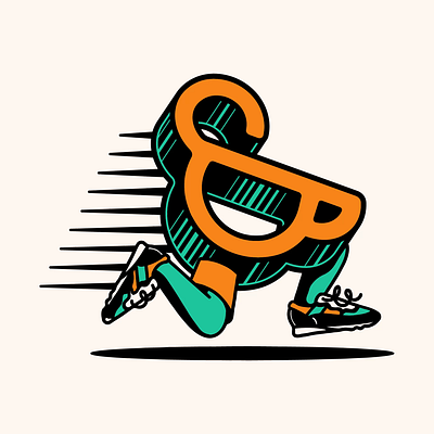 Ampersand Runner ampersand cardio club coffee coffee shop cup design fitness fort worth illustration illustrator merch merchandise run club runner