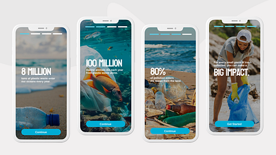 Blue Ocean Onboarding Screens app beach dailyui design mobile ocean onboarding product design ui ux