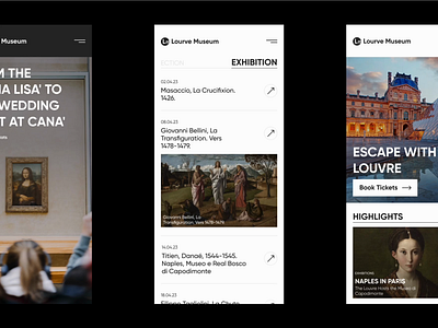 Lourve Museum Concept animation art artist artmuseum collection concept event exhibition gallery homepage lourve minimalist modern museum painting portfolio product animation statue webdesign website