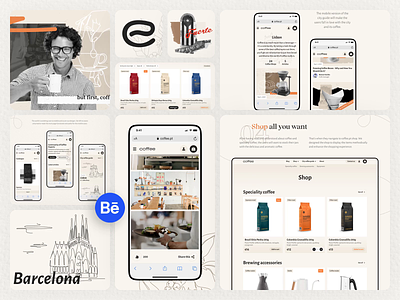 Coffee: Behance case behance case study coffee coffee shop design e commerce ecommerce interface landing page marketplace online portoflio shop store ui uiux ux web web design website