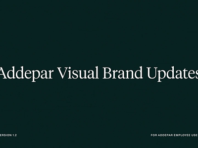 Addepar Identity Updates branding color demo reel identity design motion design typography