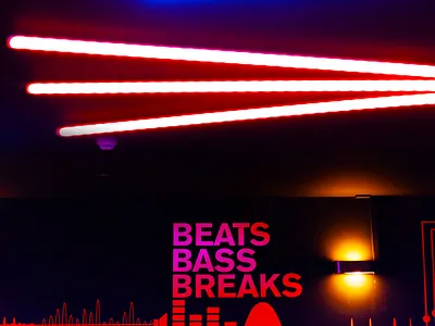 2Funky Music Cafe branding environmental graphic graphic design typography