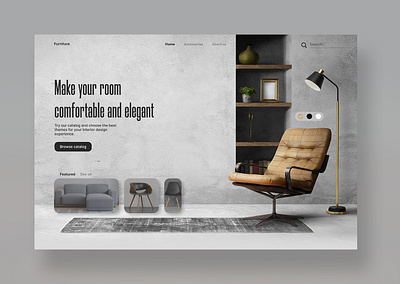Furniture Shopping Website UI furniture landing page monochrome shopify simple ui web website