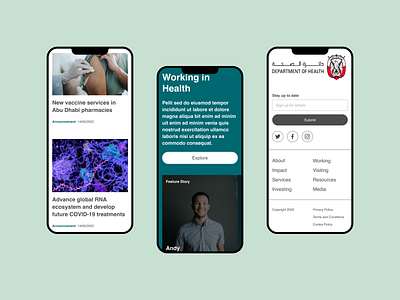Department of Health - Abu Dhabi | Website digital transformation homepage mobile design page template technology ui user interface web design website design