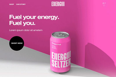 E-commerce Drink Brand Concept - ENERGIII animation branding design graphic design illustration logo motion graphics ui ux web design web development webflow