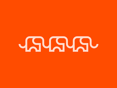 Elephants branding design graphic design icon logo minimal vector