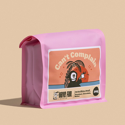 Have Fun Coffee branding canada coffee food packaging halifax illustration label design logo design nova scotia package package design pink