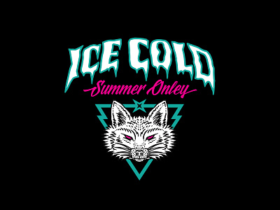 Ice Cold bold logo branding fox graphic design ice ice fox illustration lettering logo logo design martial arts mma snow t shirts