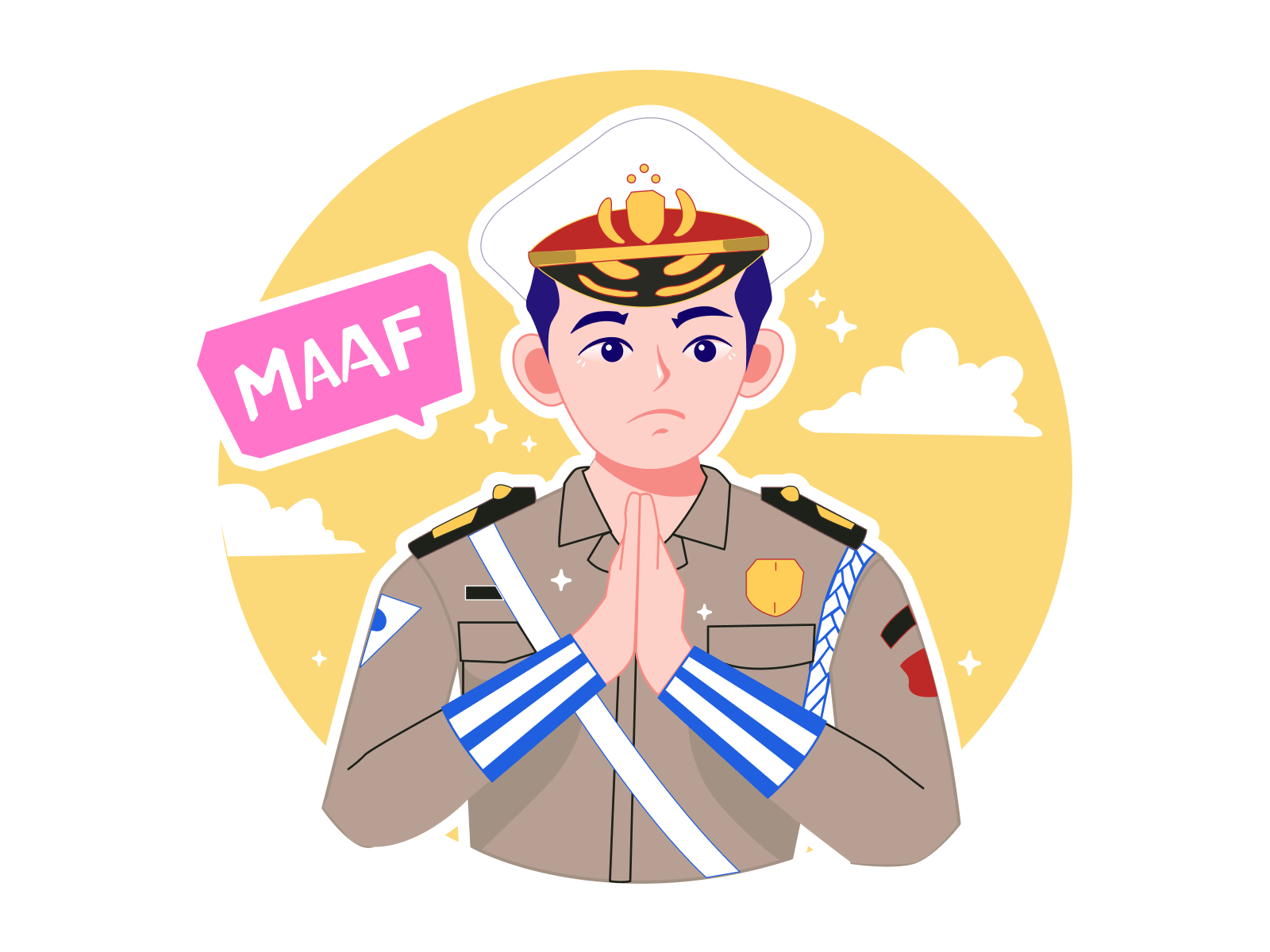 The Police Apologized apologized app branding creative design fun graphic design icon illustration illustrations logo police pose security sketch traffic ui uniform ux vektor