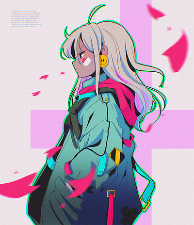 Ayame abstract anime design illustration ipad pro poster texture