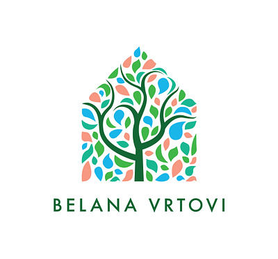 Belana Vrtovi Logo greenhouse illustrator logo treehouse