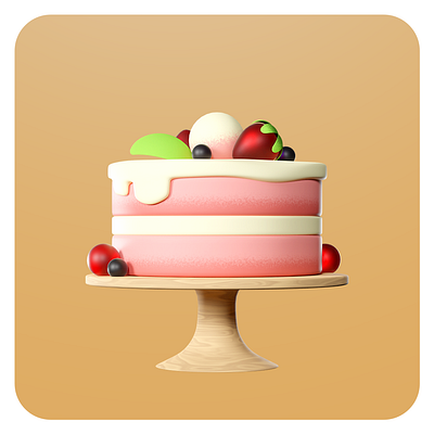 Cake 3d 3drender design graphic design icon