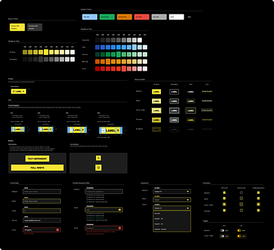 Theme-able Design System buttons checkboxes colors dark mode design system figma components input input fields light mode